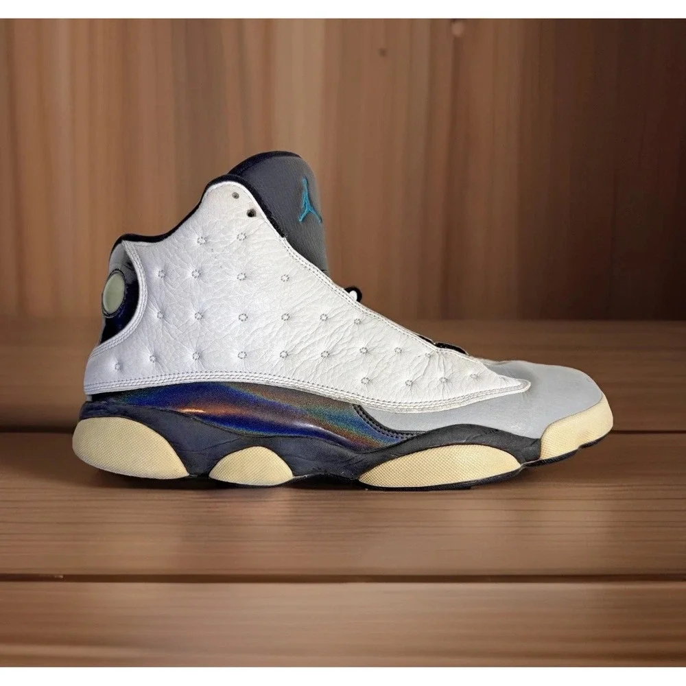 Retro Barons Air Jordan 13 Hologram Men Sz 13 Wolf Gray White Sneaker 2014
